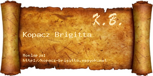 Kopacz Brigitta névjegykártya